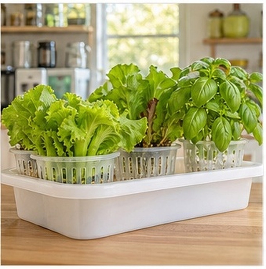 Plant Pot - 水耕栽培用野菜栽培、厚手で通気性の良いプラスチック製根管理ネット、屋内・屋外・バルコニーでの使用に適したプランター（4個入り）