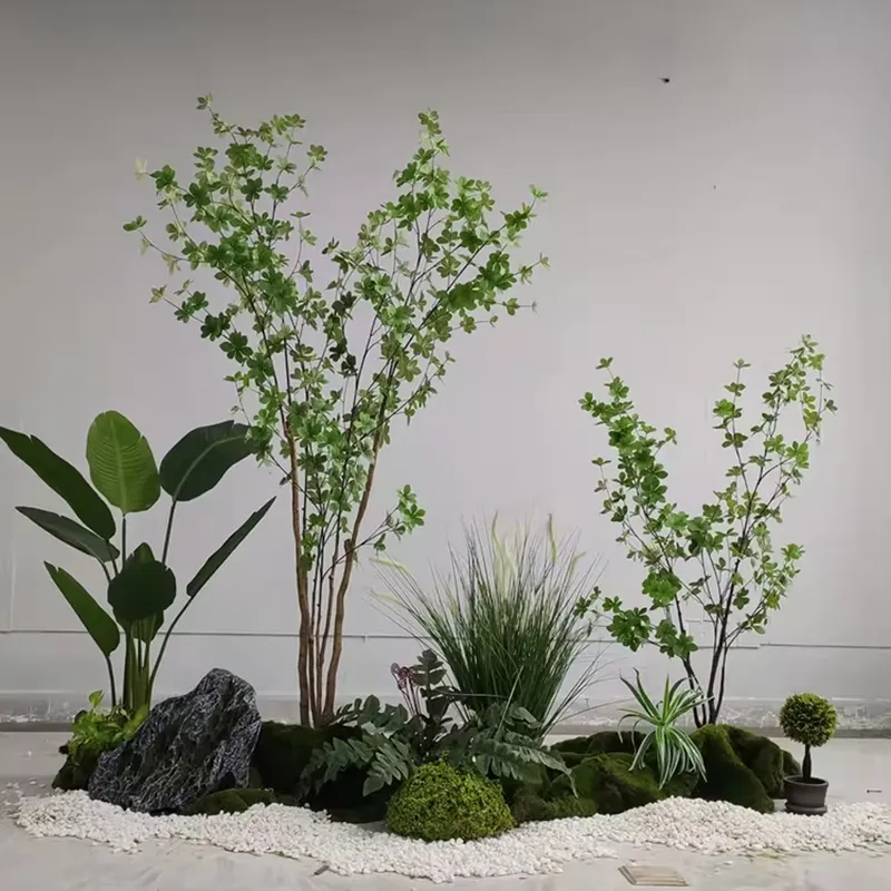 Fiddle Leaf Fig - ディスプレイアートクラフトフェイクフィカスリラータホームオフィスグラスツリーデコレーショントーマパーティー フィドルリーフフィグツリー人工植物