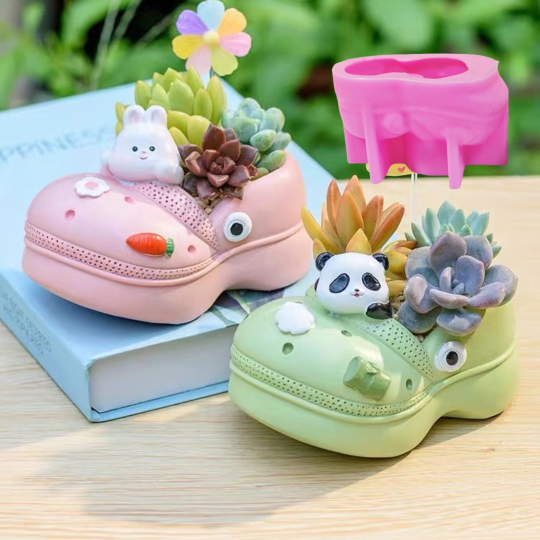 多肉植物、植木鉢、樹脂シリコンモールド、穴靴、サンダル、収納 - Succulent Set のレビューと価格