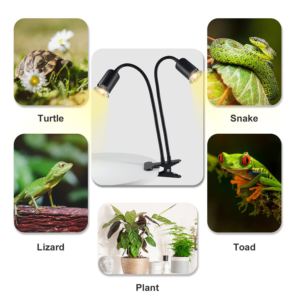 爬虫類回転加熱ランプ,ダブルヘッド,ライトブラケット,uva - Snake Plant のレビューと価格