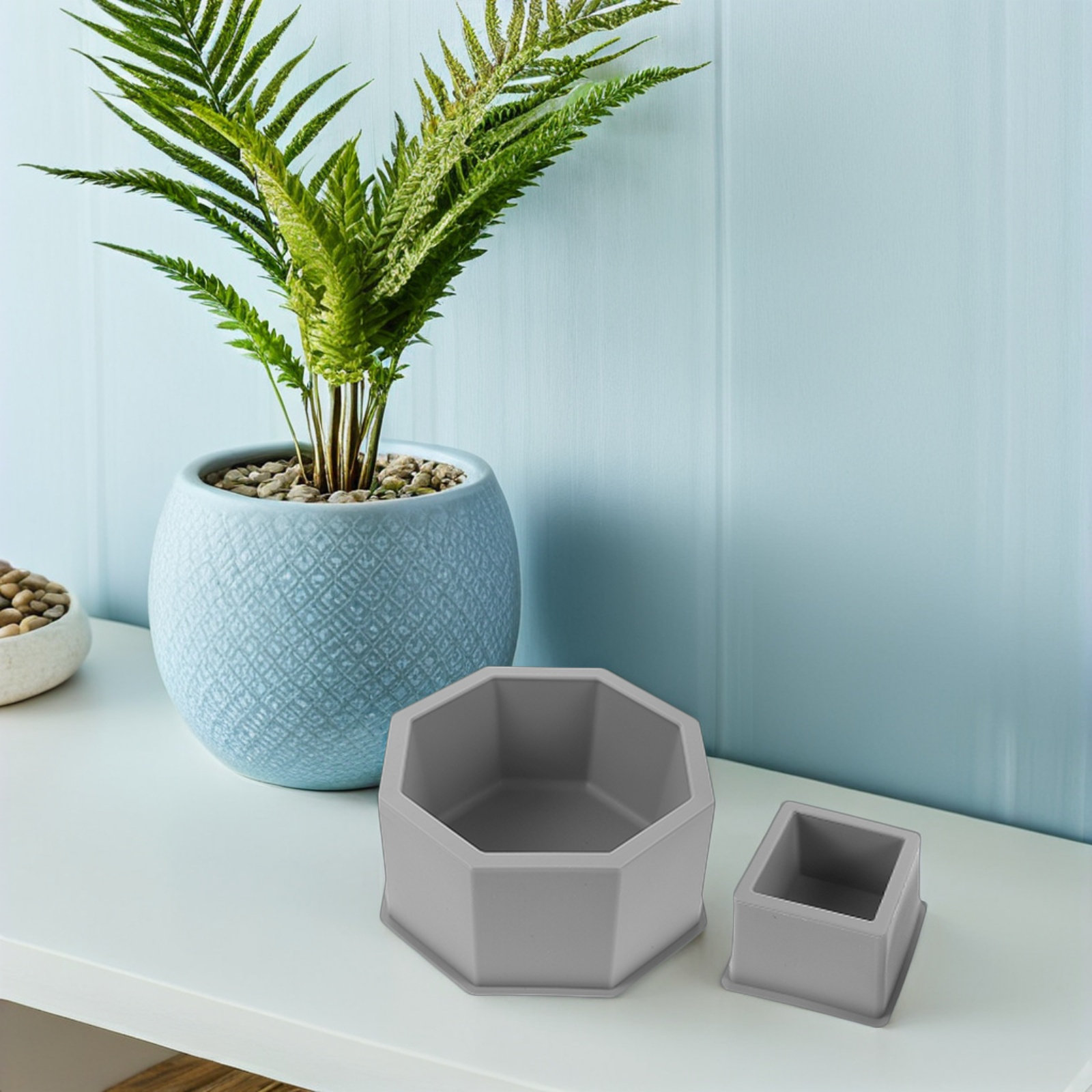 2個入り シリコン製コンクリートプランター型セット。モダンな - Succulent Set のレビューと価格