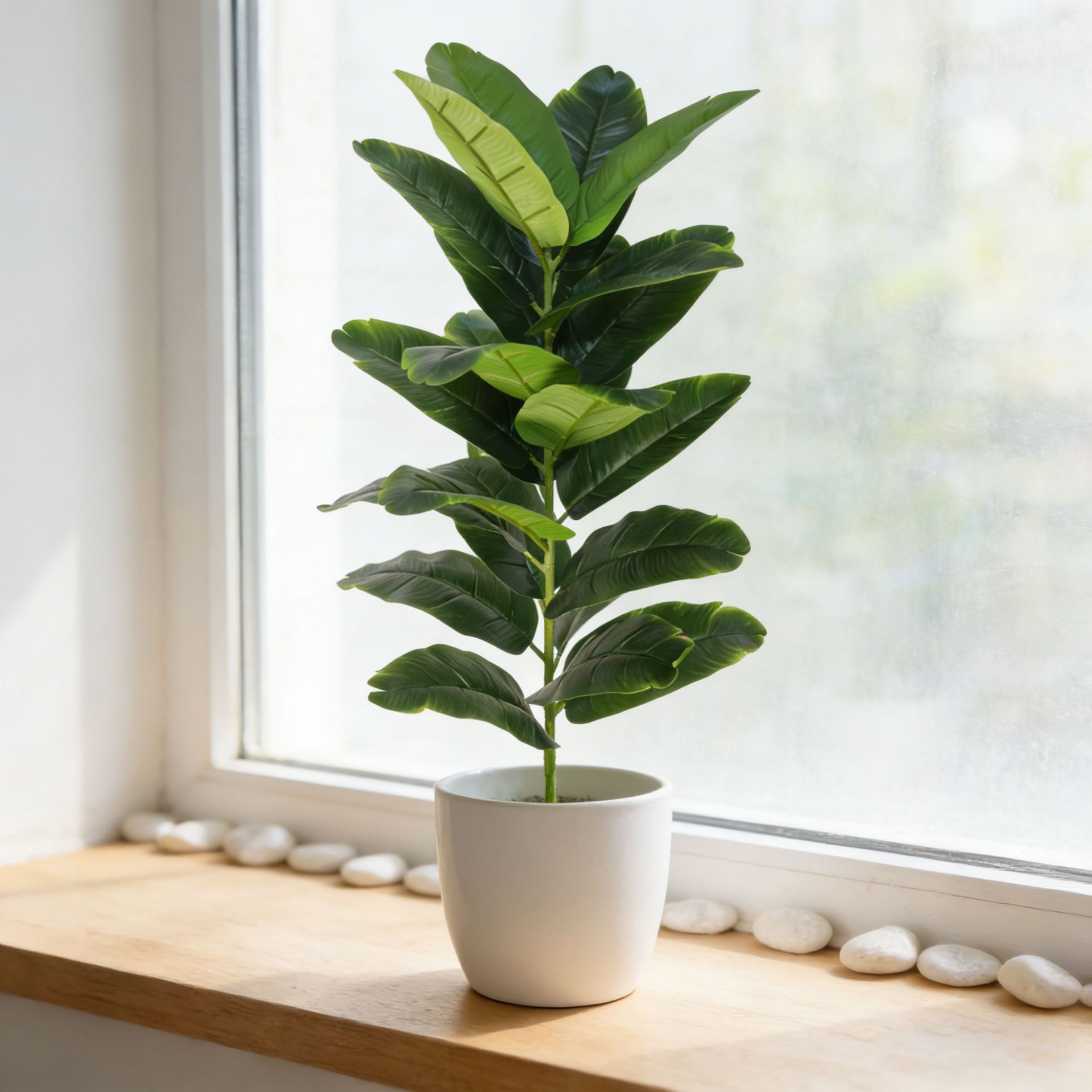 大型プラスチック製人工フィドルリーフフィグツリー、フェイクグ - Fiddle Leaf Fig のレビューと価格