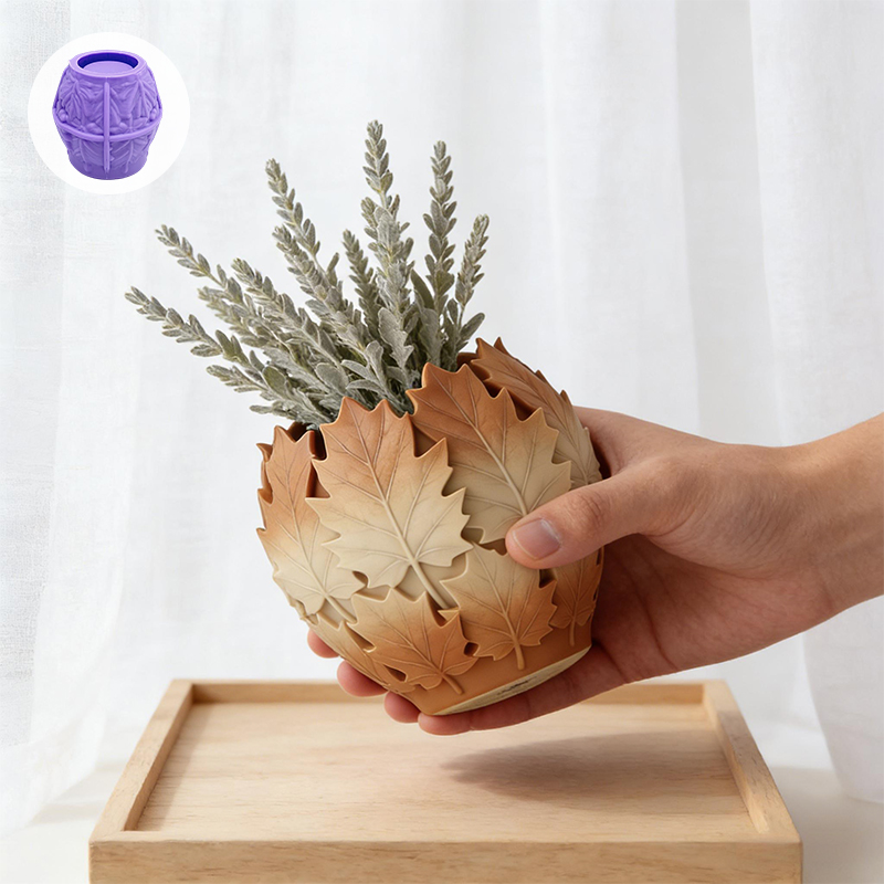 葉の形をした絶妙な質感のシリコンアートモールド。 森をテーマ - Terracotta Pot のレビューと価格