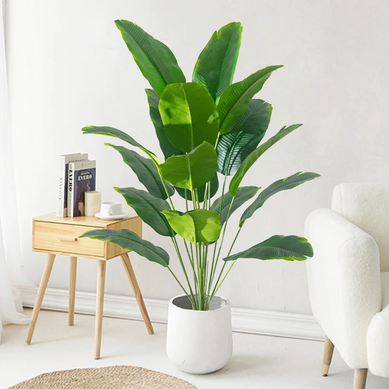 1個 人工観葉植物 大型 熱帯ヤシの木 フェイクバナナの葉  - Snake Plant のレビューと価格